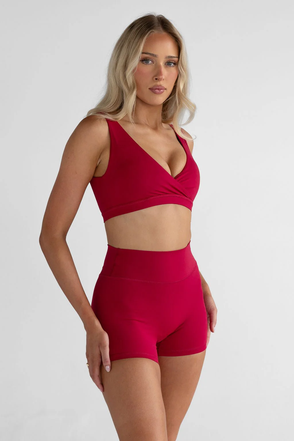 4" Sculpt Bike Shorts - Cherry - Image 3