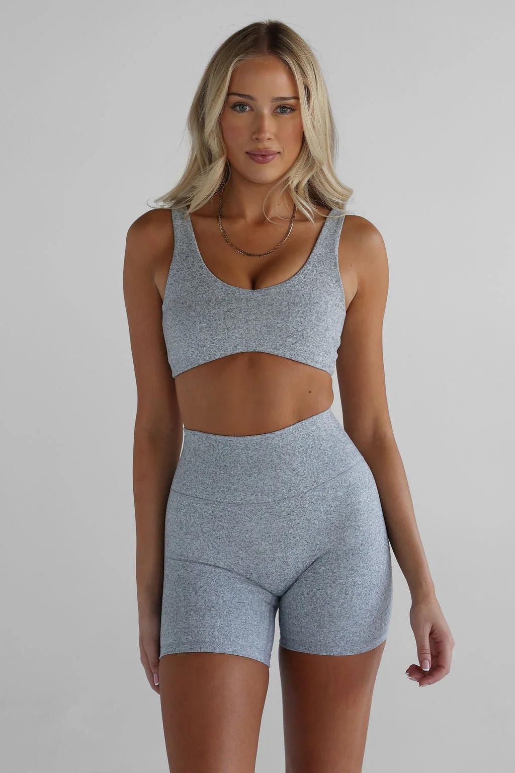 Classic Essentials Crop - Marl Grey