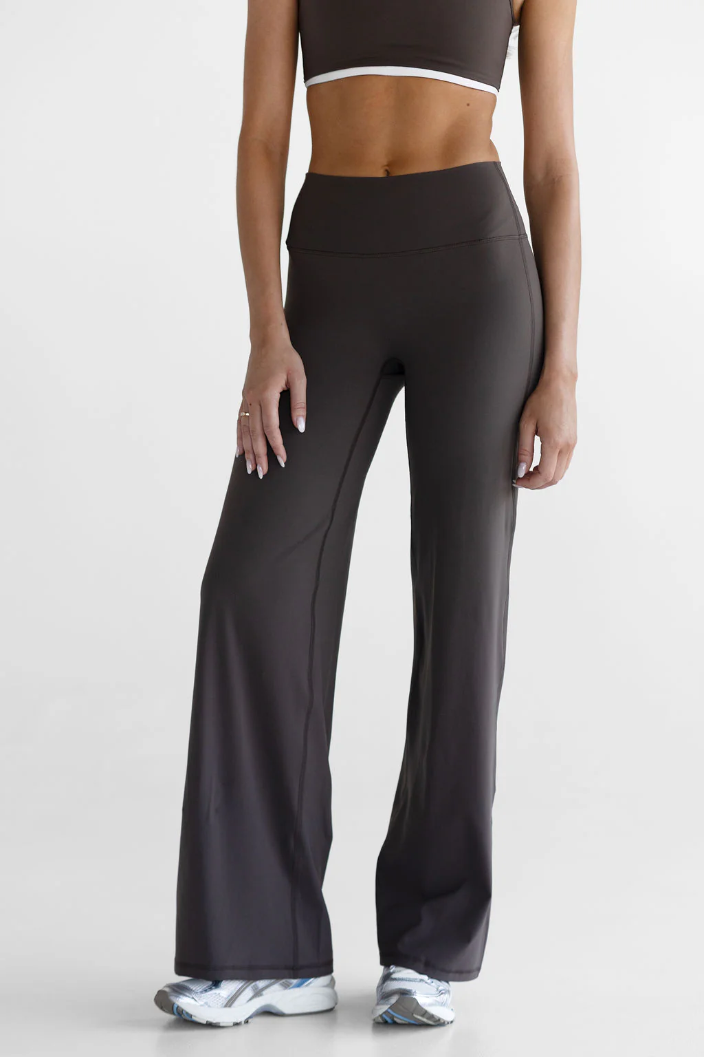 Sculpt Wide Leg Pants - Dark Chocolate - Image 3
