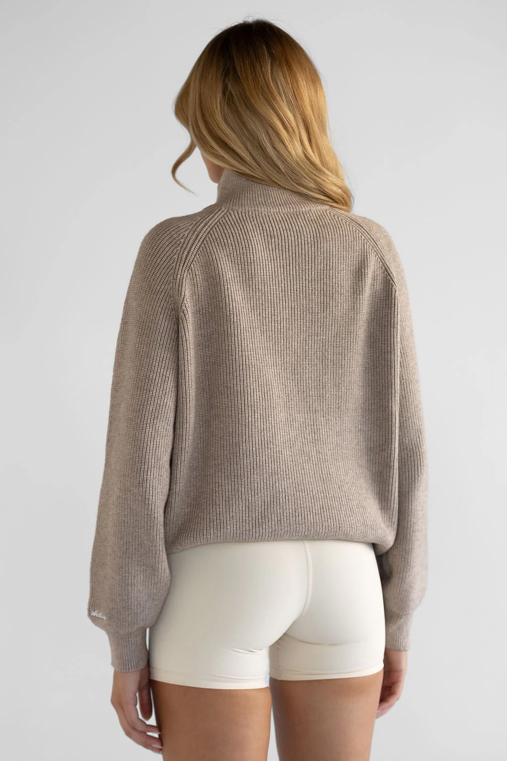 Natural Knit Quarter Zip - Almond - Image 6