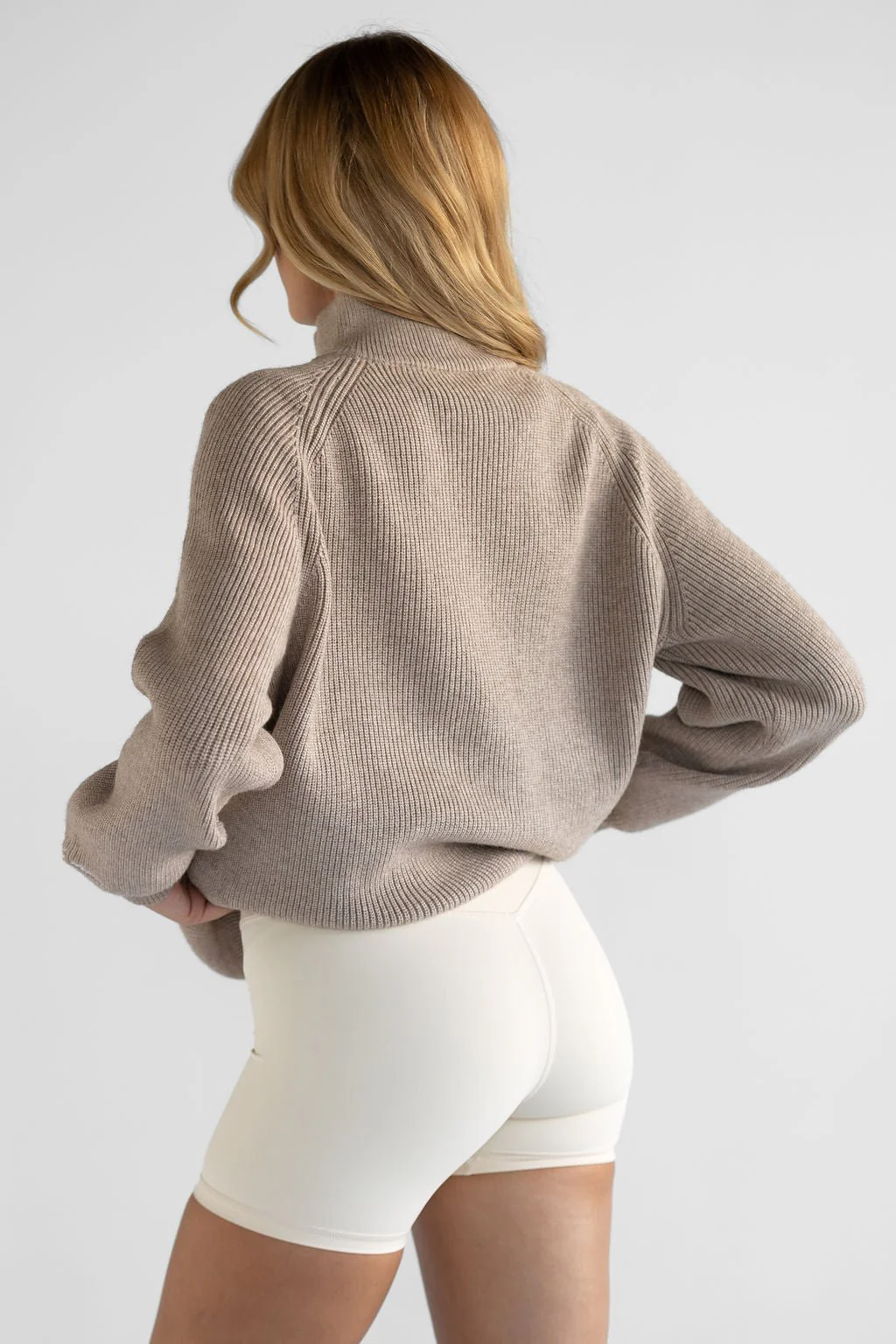 Natural Knit Quarter Zip - Almond - Image 7