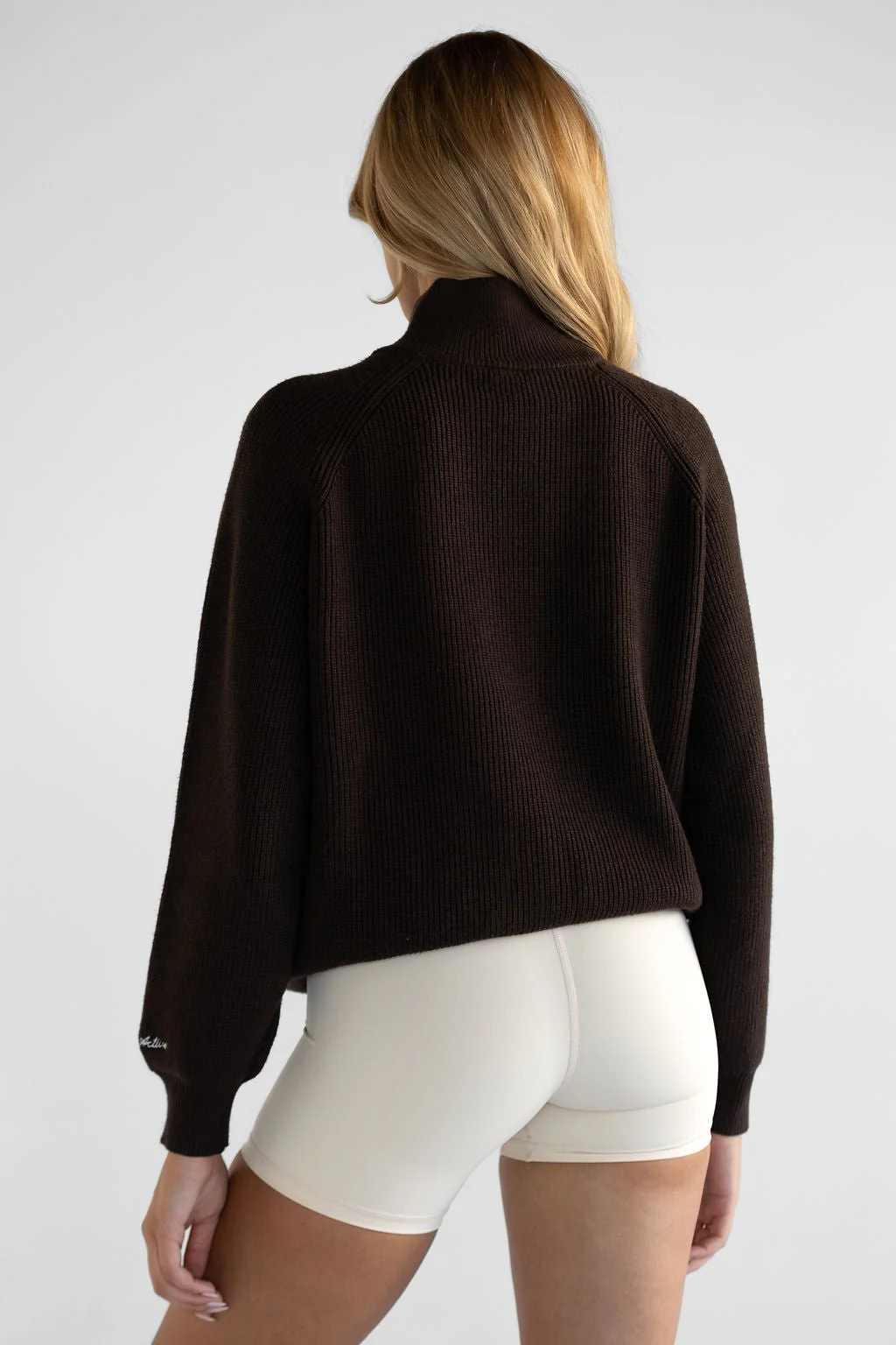 Natural Knit Quarter Zip - Dark Chocolate - Image 7