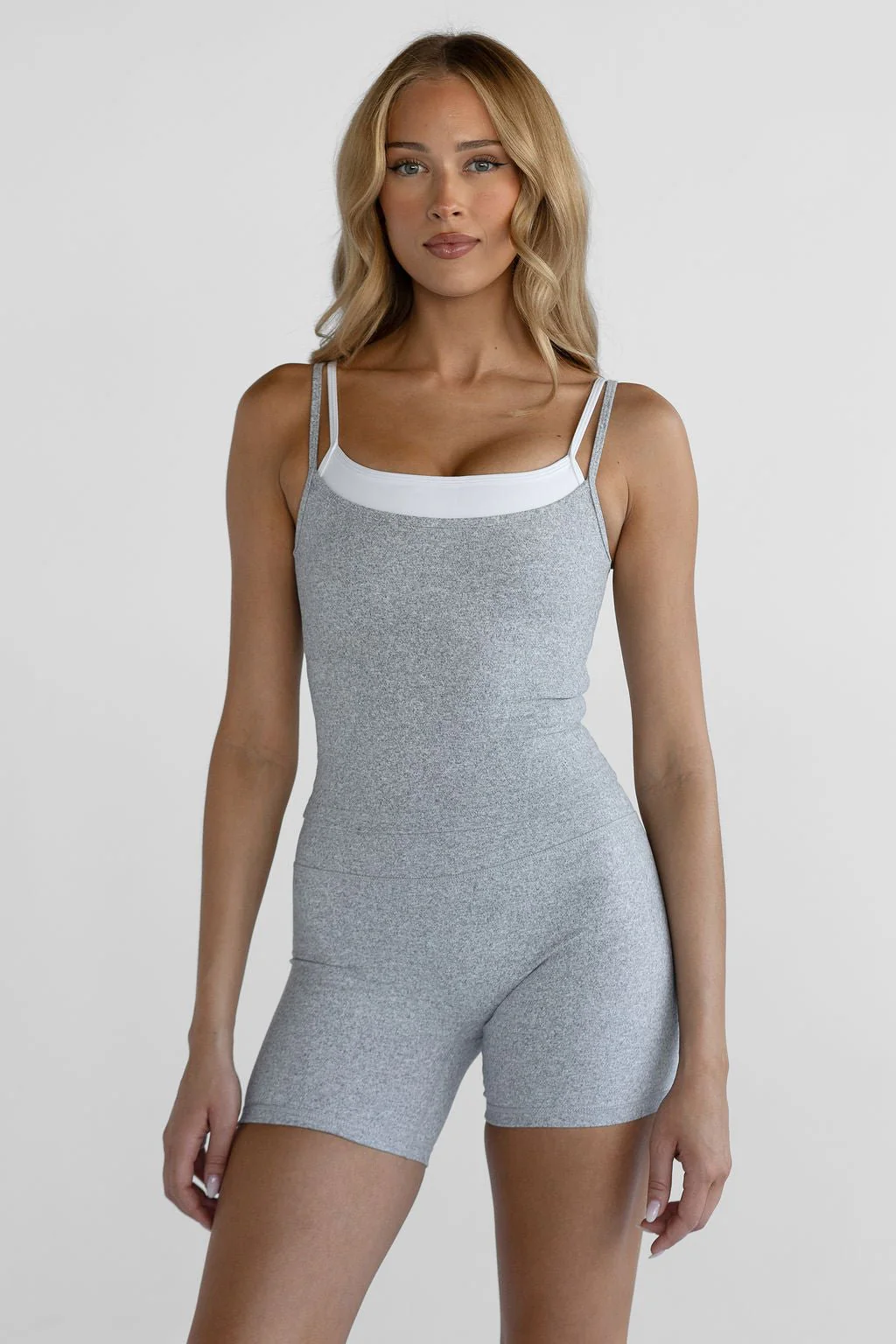 Double Layer Tank - Marl Grey