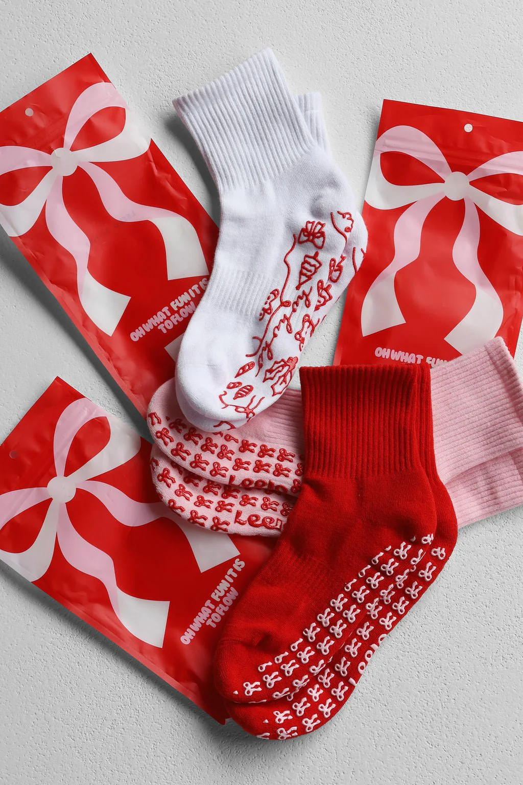 Grip Socks - Red Ribbons - Image 4