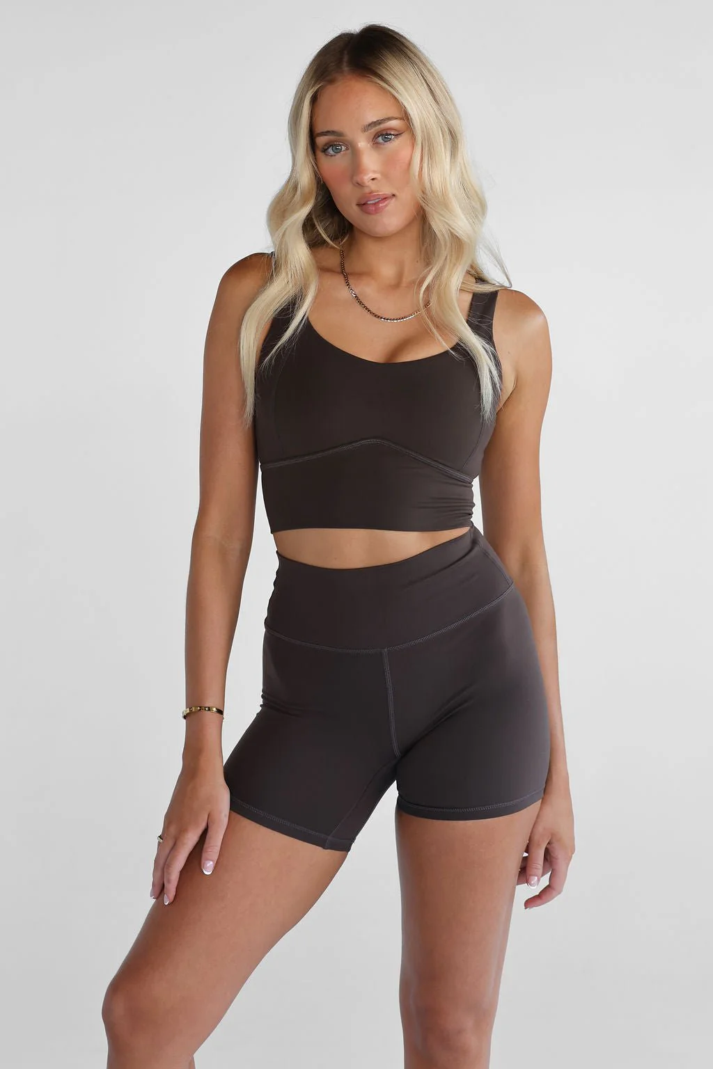 Mocha Luxe Longline Crop