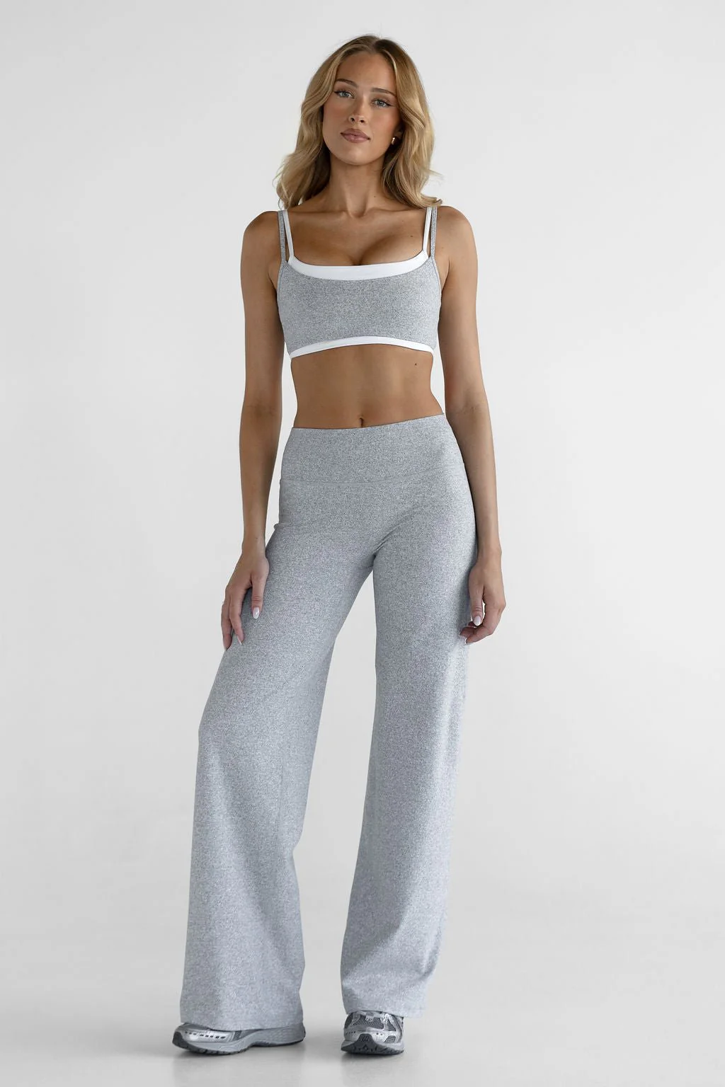 PETITE Sculpt Wide Leg Pants - Marl Grey