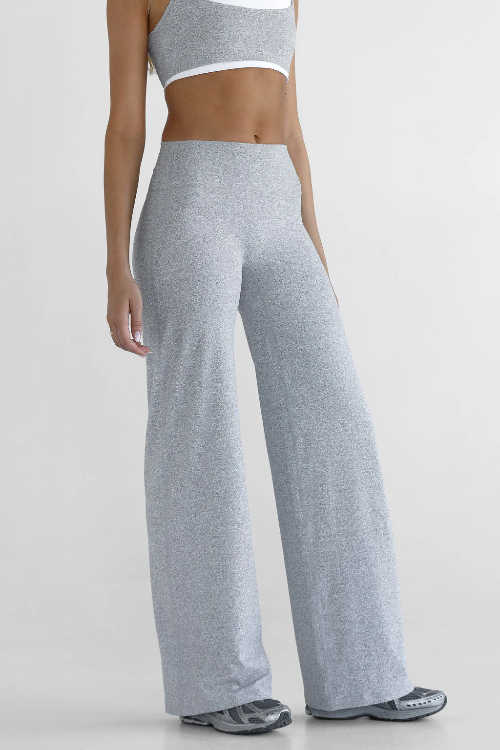 PETITE Sculpt Wide Leg Pants - Marl Grey - Image 3