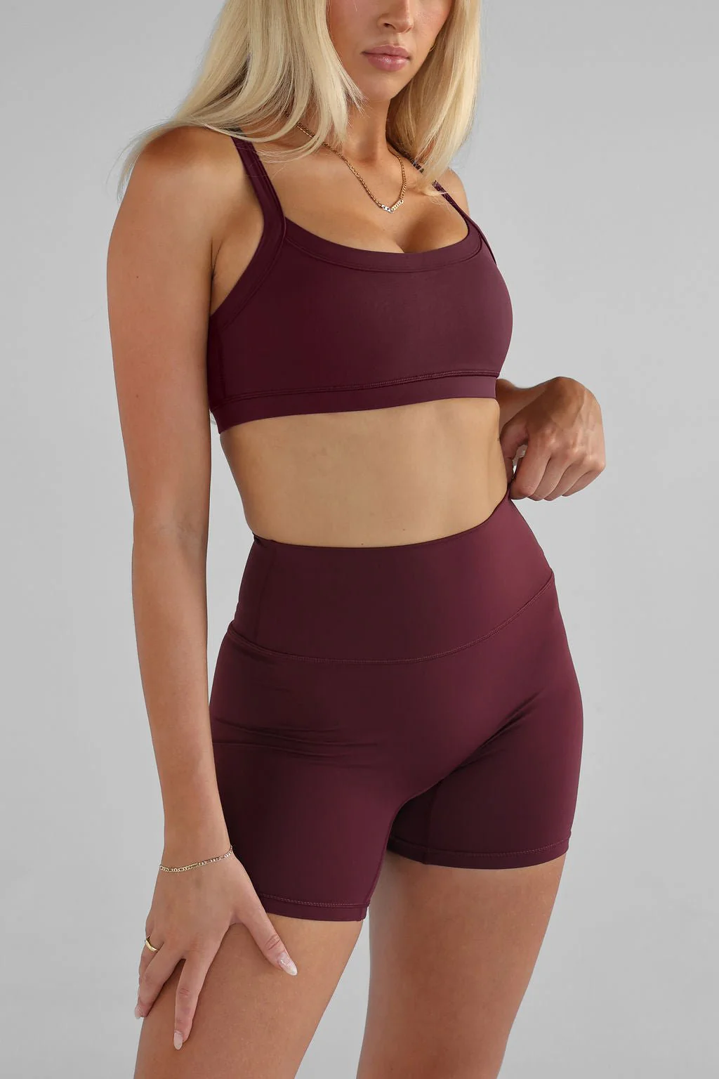 SCULPT Cross Back Crop - Cherry Cola - Image 3