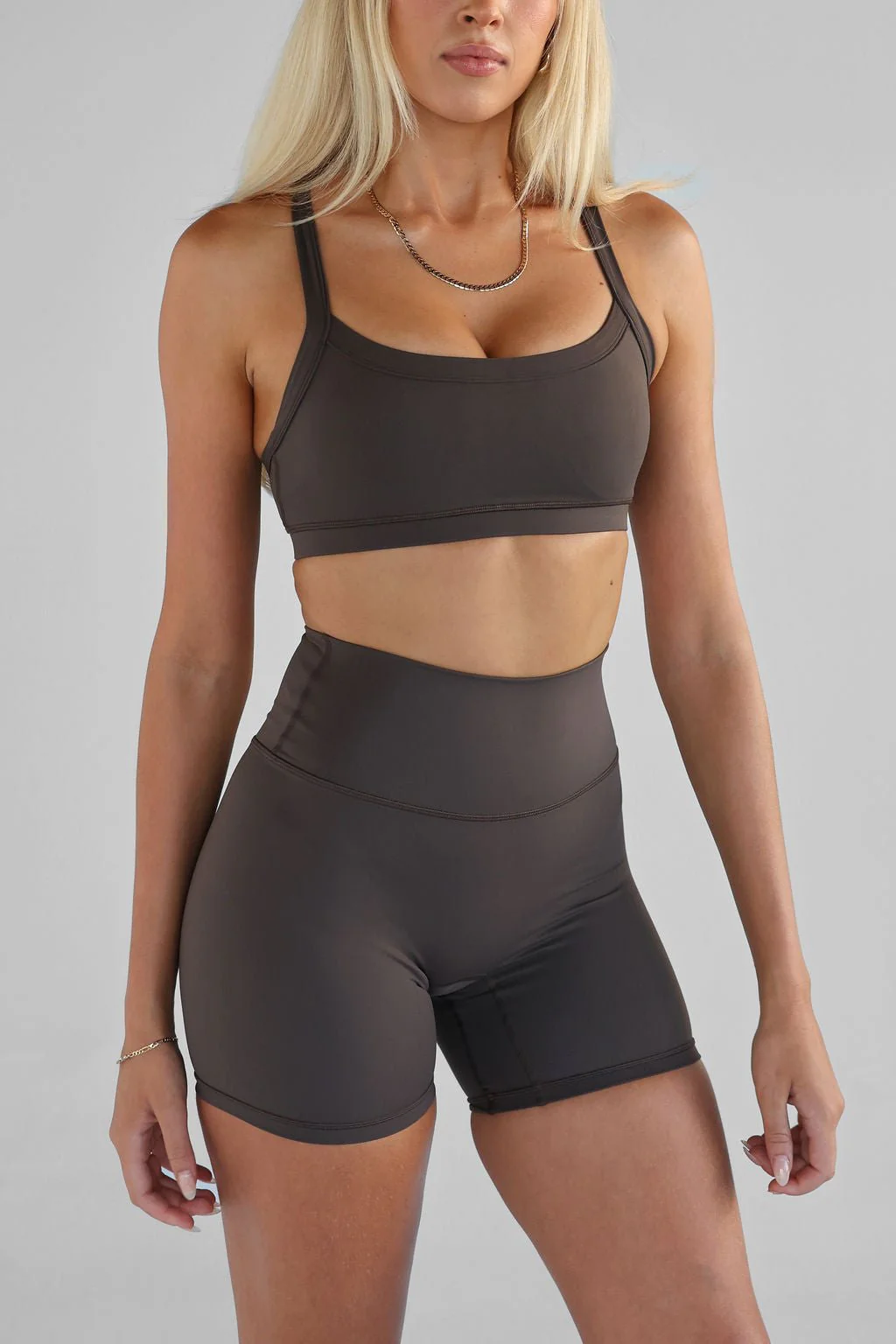 SCULPT Cross Back Crop - Dark Chocolate - Image 2
