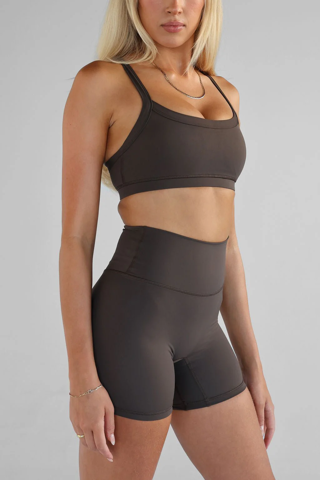 SCULPT Cross Back Crop - Dark Chocolate - Image 4
