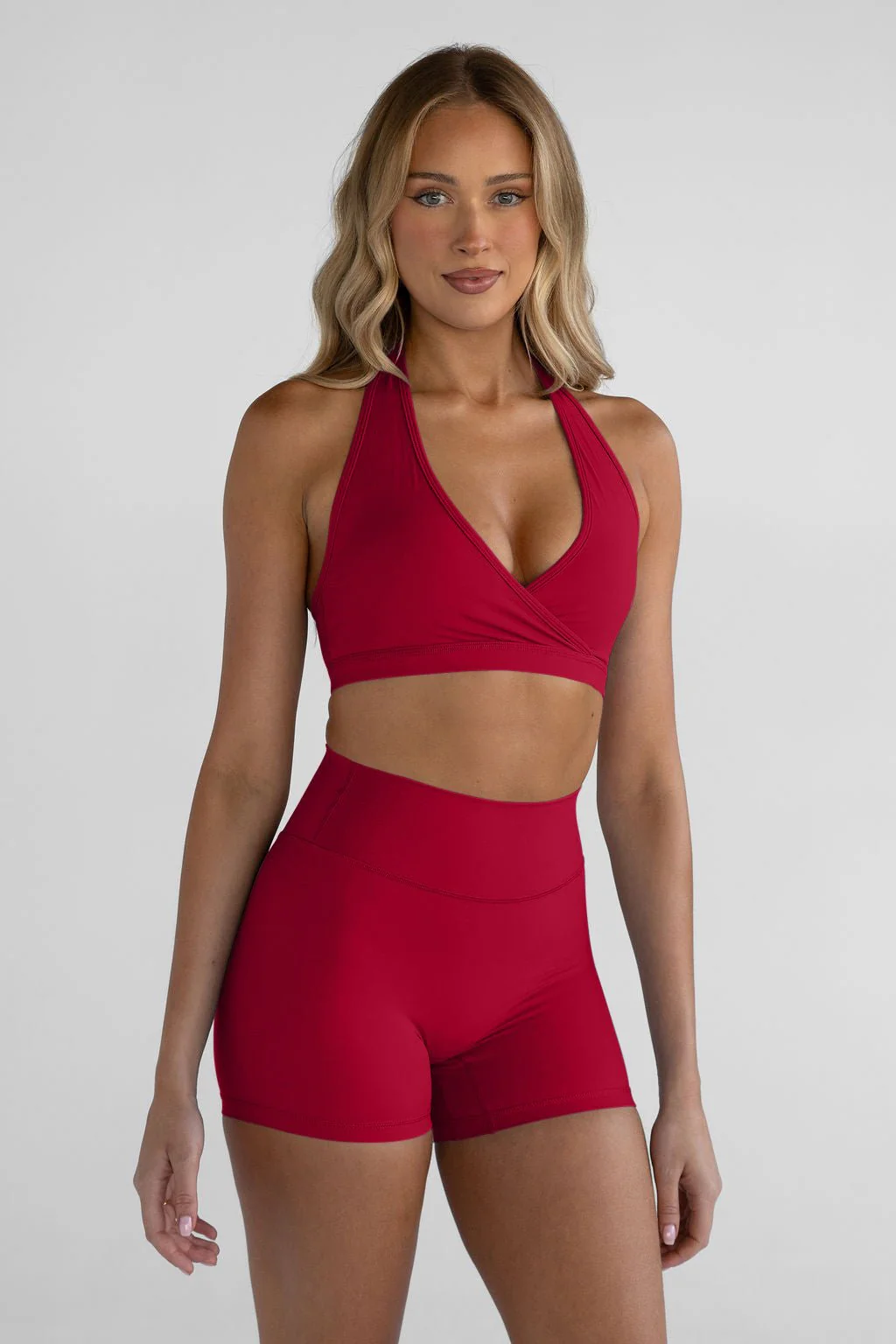 Sculpt Halter Neck Crop - Cherry - Image 2