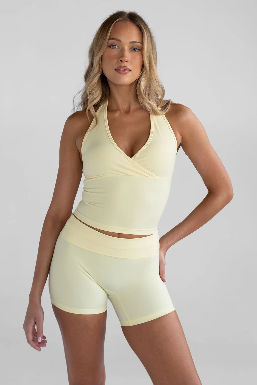 Sculpt Halter Neck Tank - Lemontini - Image 2