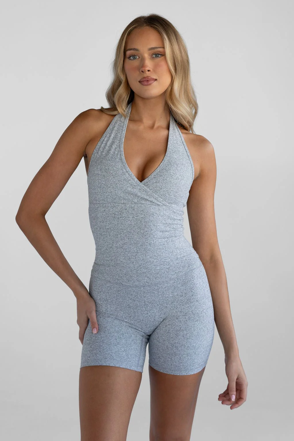 Halter Neck Tank - Marl Grey