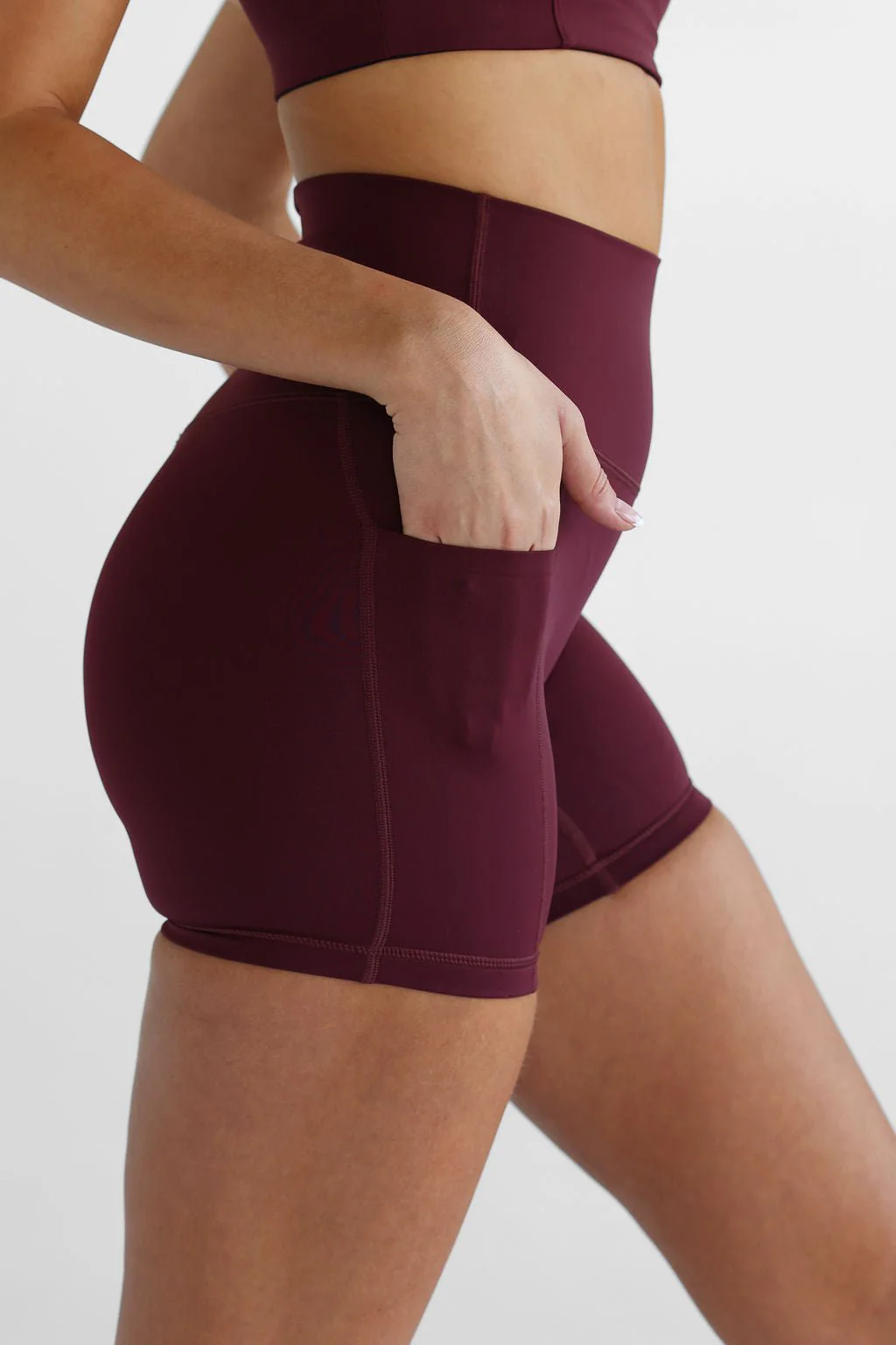 SCULPT Pocket Bike Shorts - Cherry Cola - Image 2