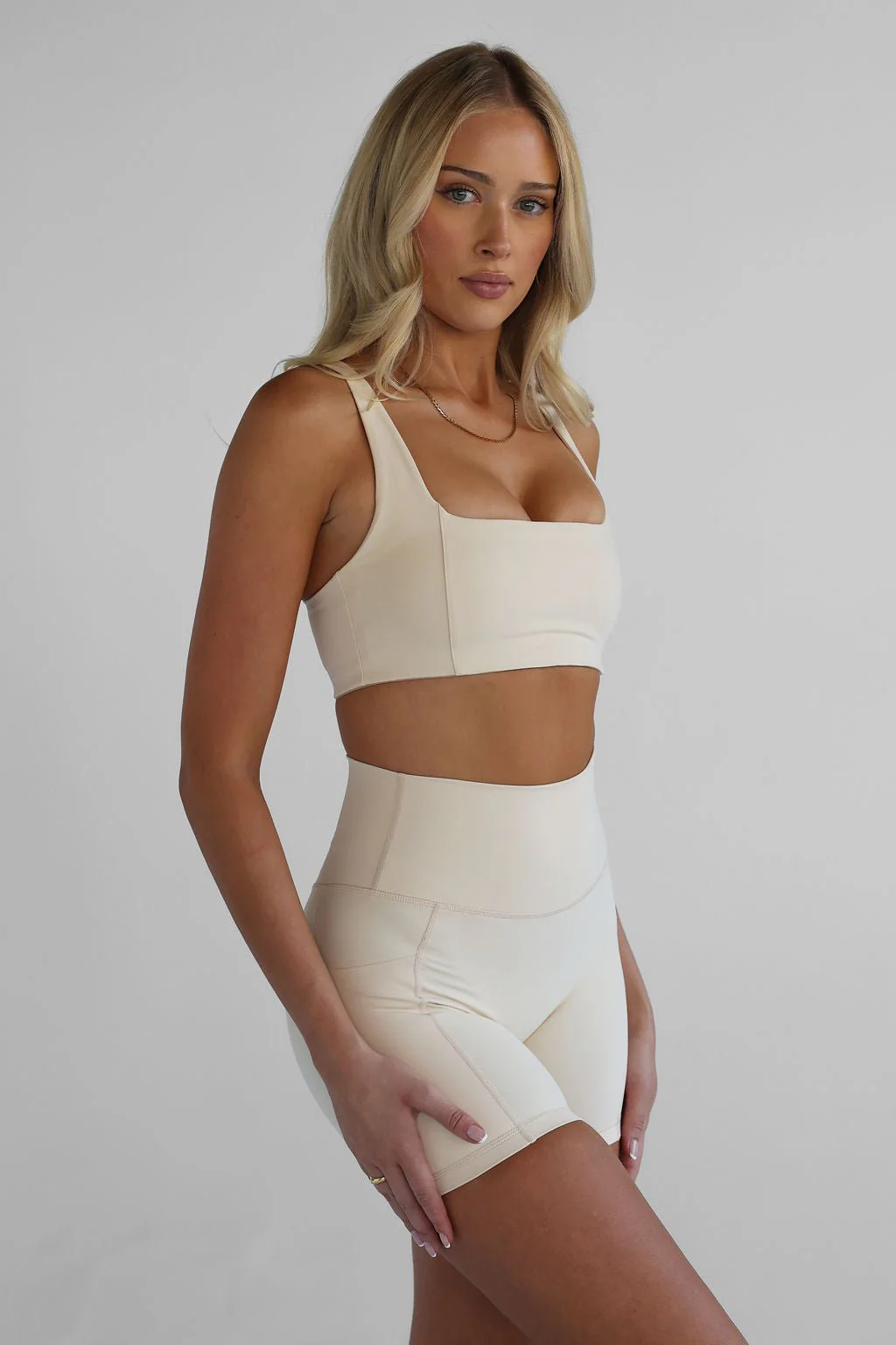 SCULPT Pocket Bike Shorts - French Vanilla - Image 3