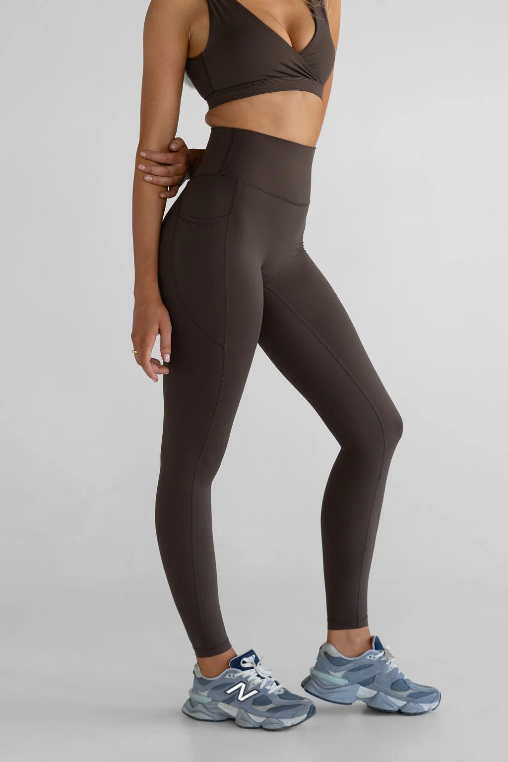 SCULPT Pocket Full Length Leggings - Dark Chocolate - Image 3