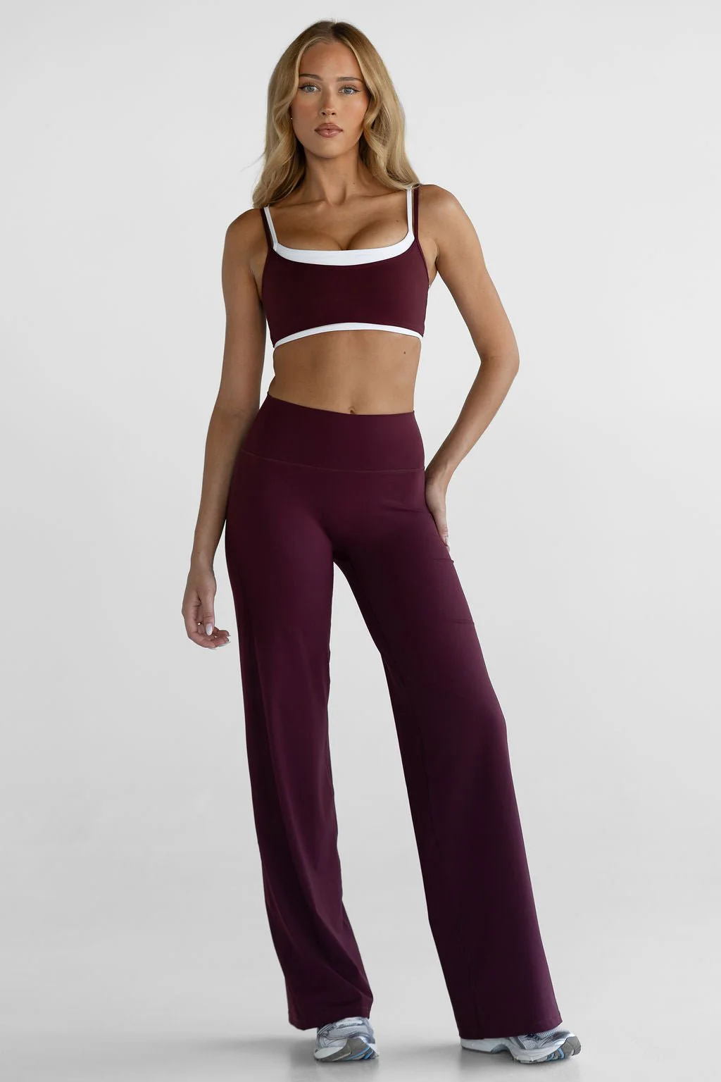 Sculpt Wide Leg Pants - Cherry Cola