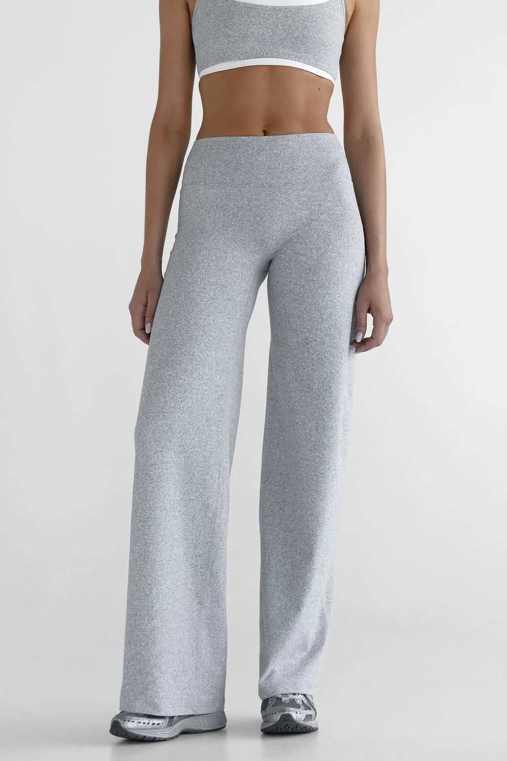 Sculpt Wide Leg Pants - Marl Grey - Image 2