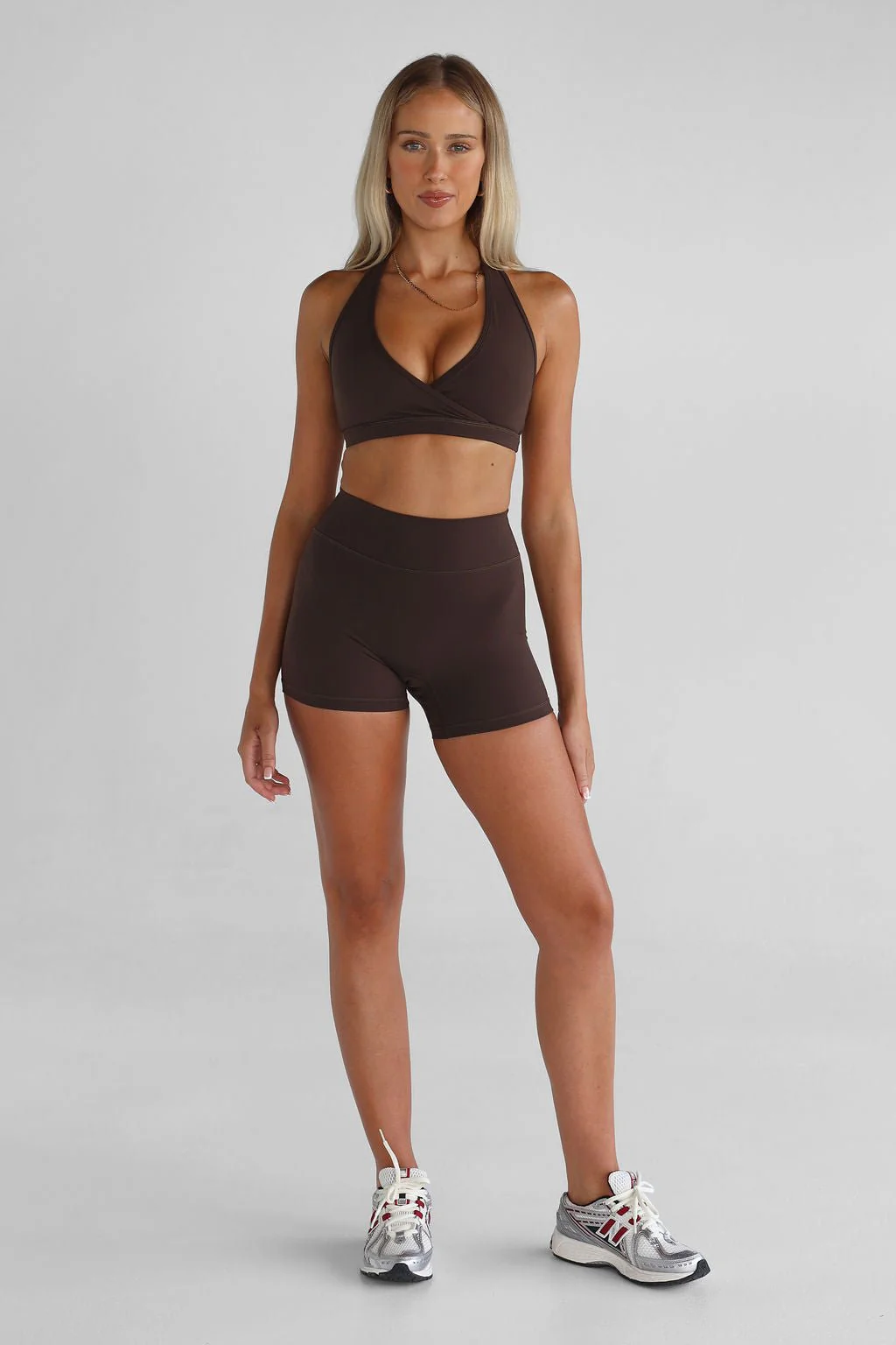 Signature Halter Neck Crop - Mocha
