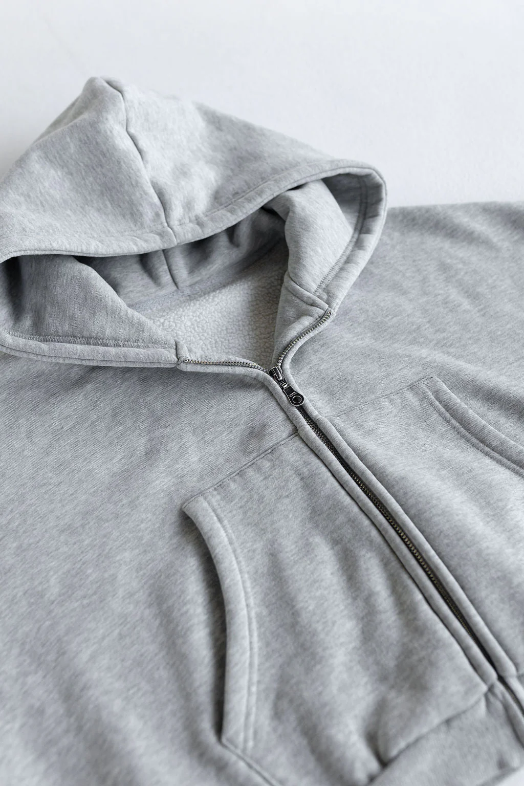 Zip Hoodie - Heather Grey - Image 9