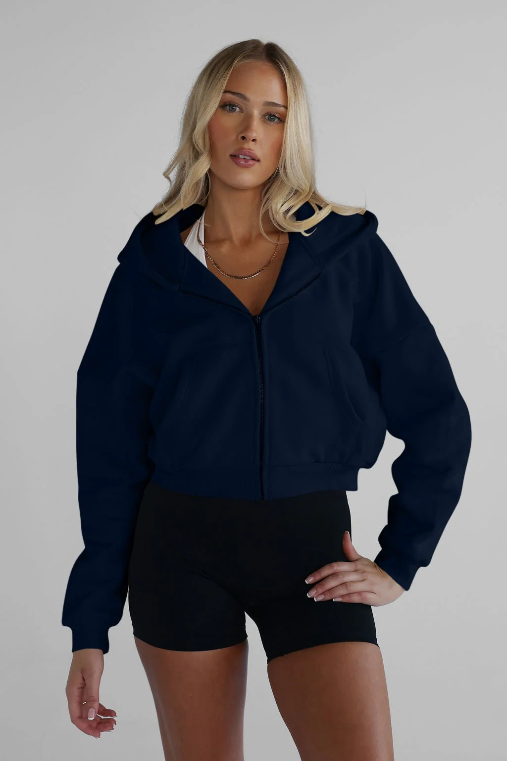 Zip Hoodie - Navy - Image 5